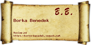 Borka Benedek névjegykártya
