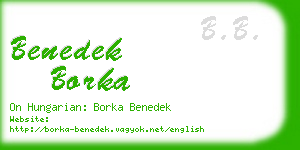 benedek borka business card